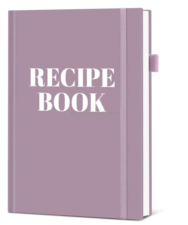 Custom Logo Printed Fabric Cover with Elastic Band Pen Holder for Writing Your Own Recipes