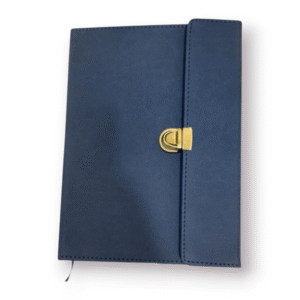 Executive PU Leather Diary with Gold Metal Lock – Elegant Corporate Notebook for Premium Gifting & Branding"