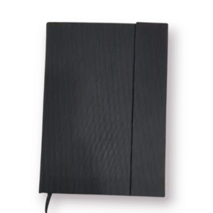 Elegant Black Textured Hardbound Journal Diary with Hidden Magnetic Closure – Premium Corporate Gifting Notebook with Stitch Binding