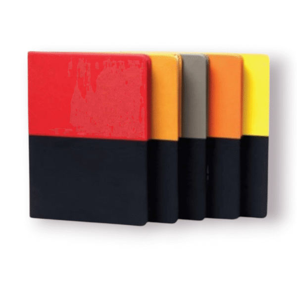 Vibrant Duo-Tone Notebooks – Sleek Color-Block PU Journals in Bold Modern Shades | Perfect for Work, School & Gifting