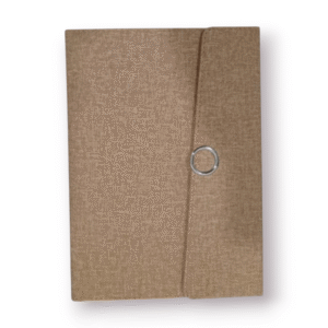 Elegant Linen-Feel Notebooks: Diagonal Flap & Stylish Ring Fastener | B2B Custom Wholesale