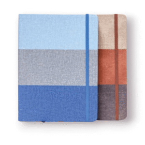 Custom Fabric Notebook with Tricolor Bands & Elastic Closure – Stylish & Professional