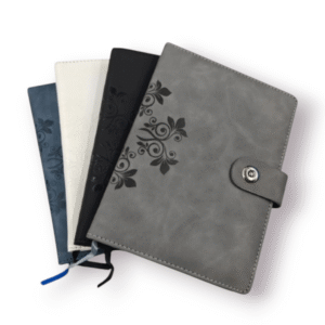 Custom PU Leather Notebooks with Elegant Floral Embossing – Snap Closure Journal for Corporate Gifting & Events