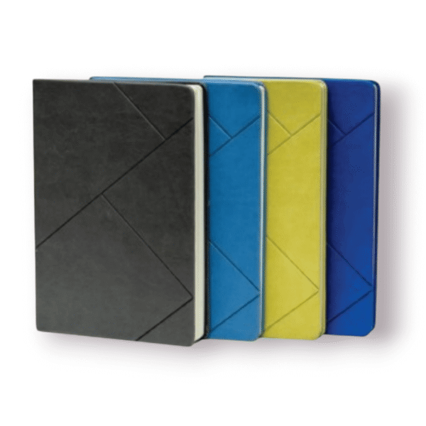 Sleek Softcover PU Notebooks with Geometric Stitch – Customizable in Bulk for Corporate Branding