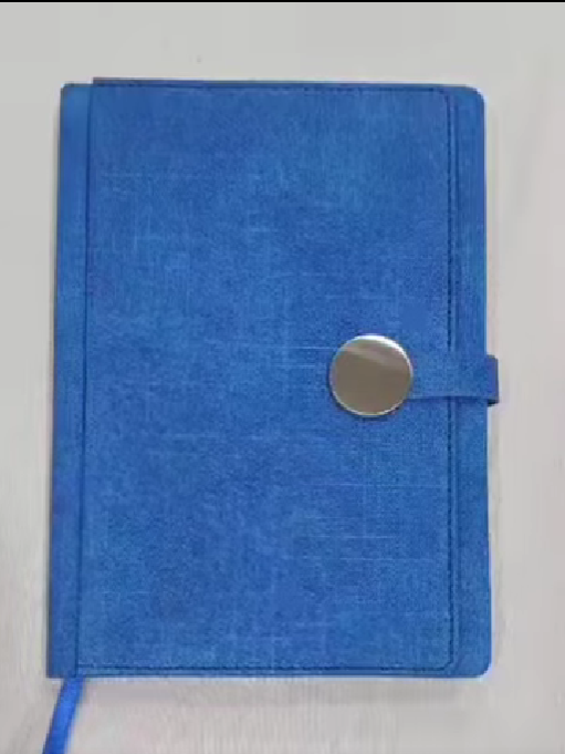 Stylish Blue Corporate Notebook with Button | Custom Office Stationery for Branding