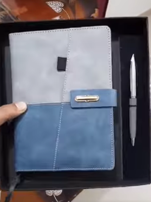 Dual-Tone Custom Diary with Pen | Stylish Corporate Gift Set for Business & Branding